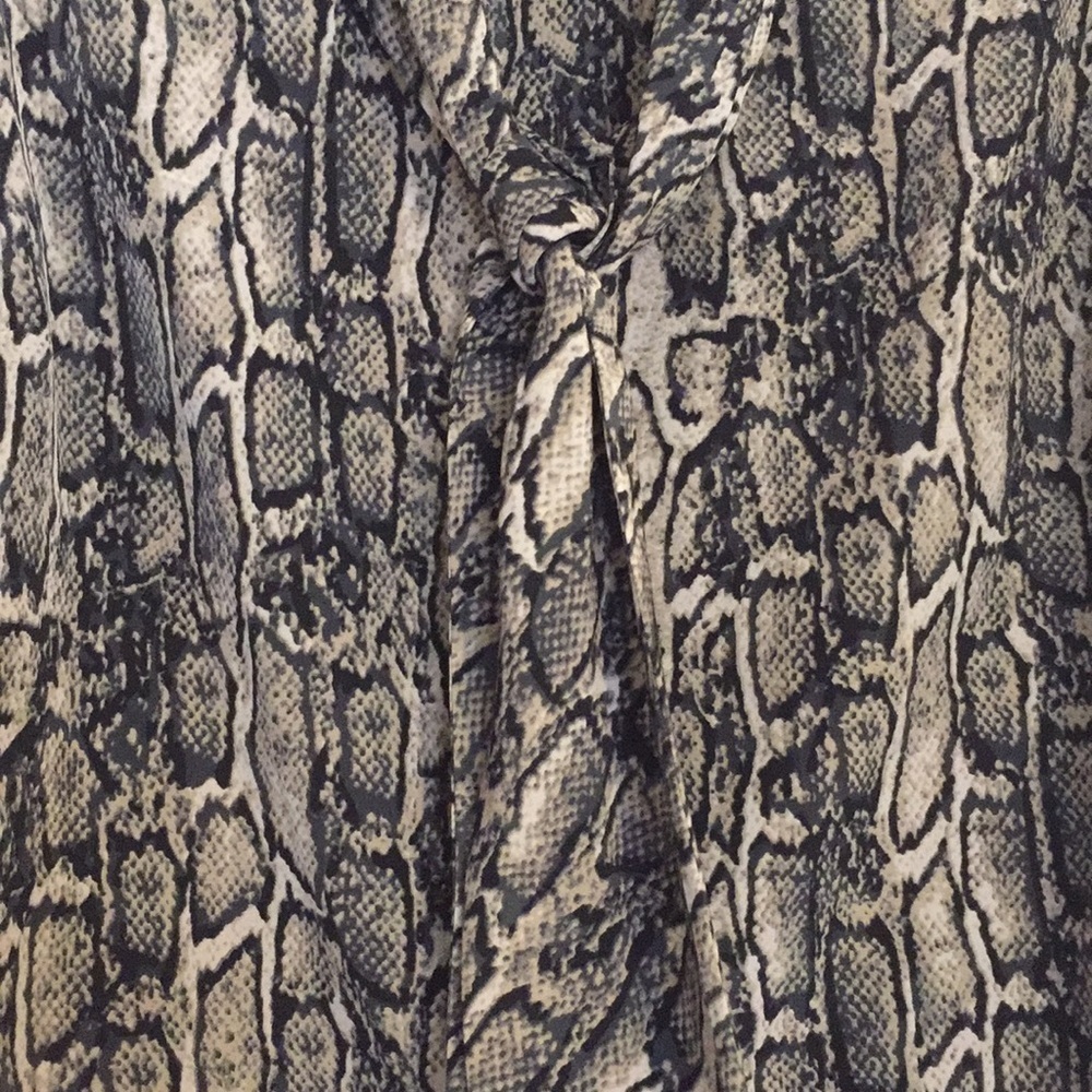 212 Collection Snake Print Button Down/Tie Blouse - image 3